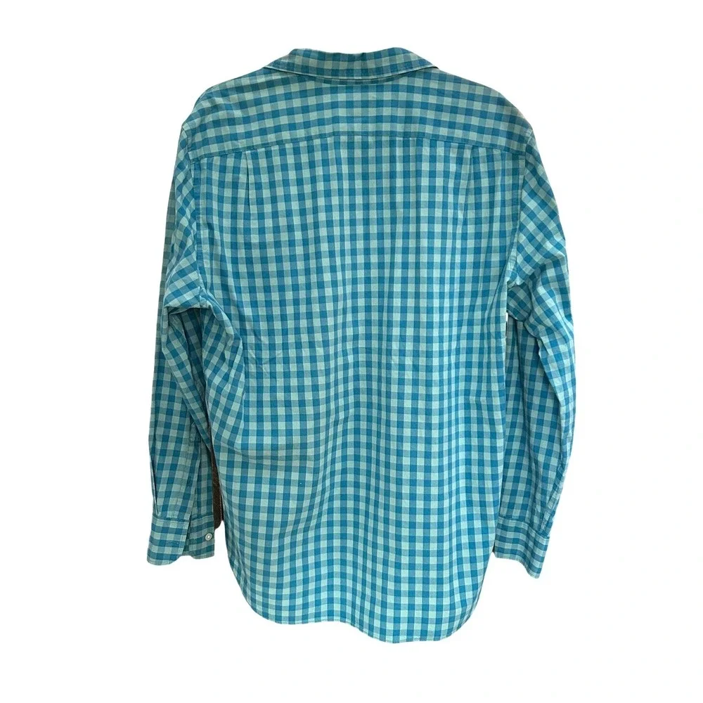 J Crew Classic Fit Flex Washed Gingham Long Sleeve Button Down Shirt‎ Cotton L
